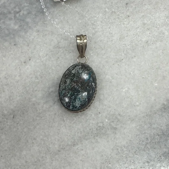 Silver Pendant with Blue Accents - Picture 1 of 3